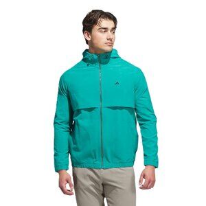 New Men's adidas Go-To Golf Full Zip Hooded Windbreaker Size M Pure Teal $120